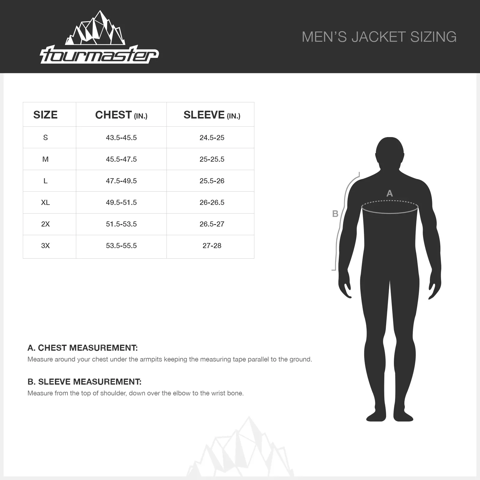Tourmaster_mens_jacket_sizechart