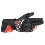 Guantes para pista Alpinestars GP TECH V2S Negro/Blanco/Rojo Fluor