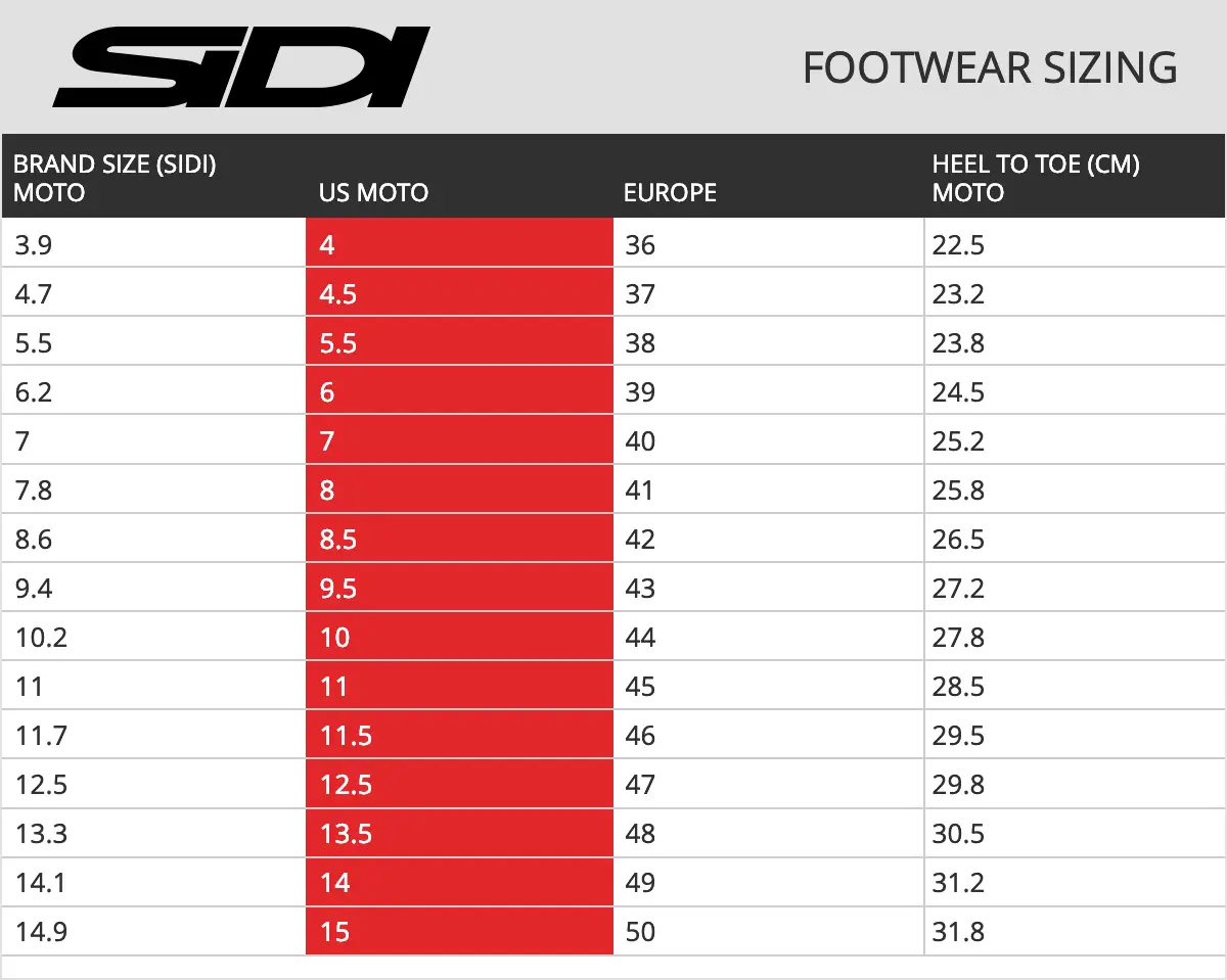 Sidi_footwear_Sizechart